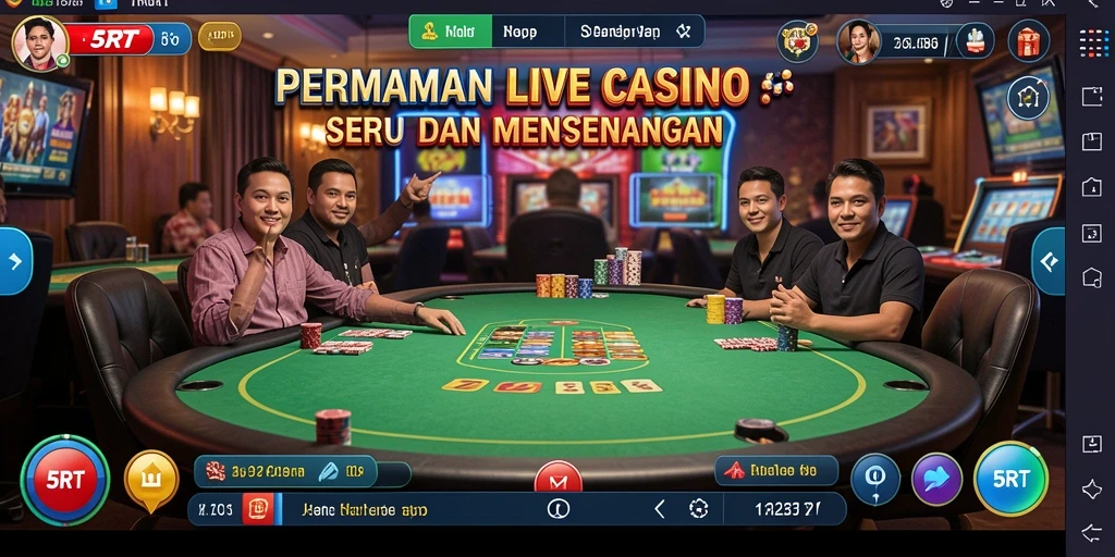 Tampilan gameplay 5RT yang menarik dan interaktif di Live Casino.