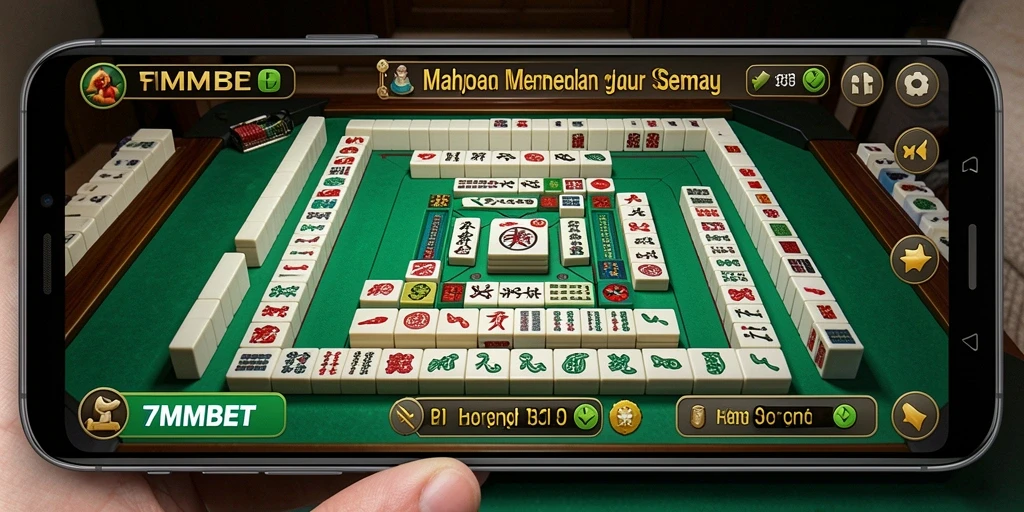 Screenshot gameplay 7MMBET dengan grafis Mahjong yang menarik.