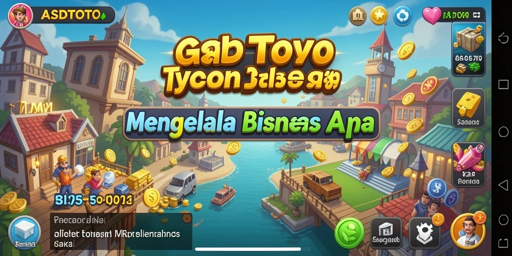 Tampilan gameplay ASDTOTO yang menampilkan dunia bisnis Tycoon.