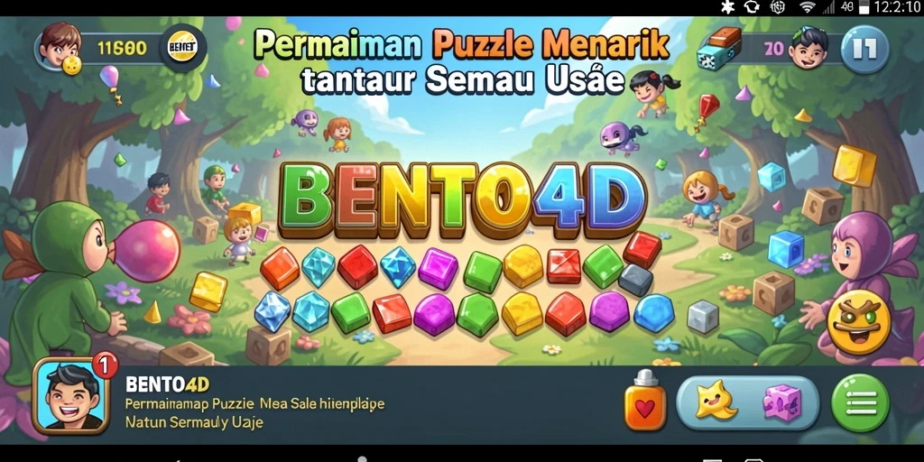 Screenshot gameplay BENTO4D menampilkan level Puzzle yang menarik.