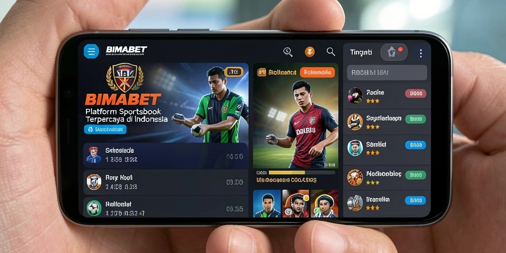 Tampilan screenshot utama BIMABET menampilkan berbagai pilihan taruhan olahraga.