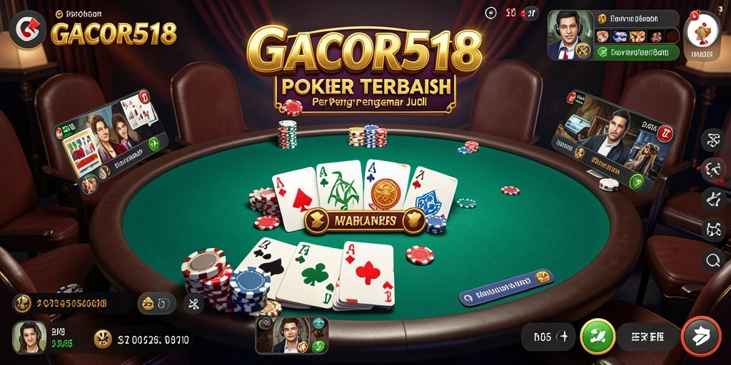 Screenshot gameplay GACOR518 menampilkan aksi seru di meja Poker.