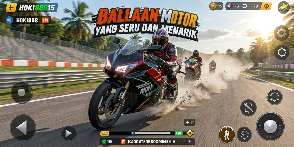Tangkapan layar HOKI8815 menampilkan aksi balap motor yang mendebarkan dan grafis menakjubkan.