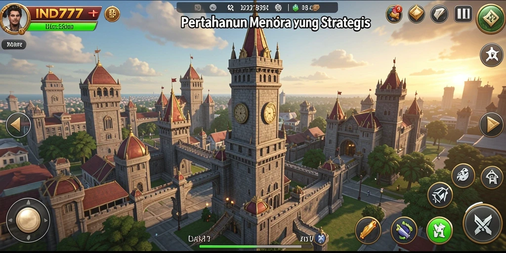 Tampilan gameplay IND777 yang menegangkan di sepanjang level Tower Defense.