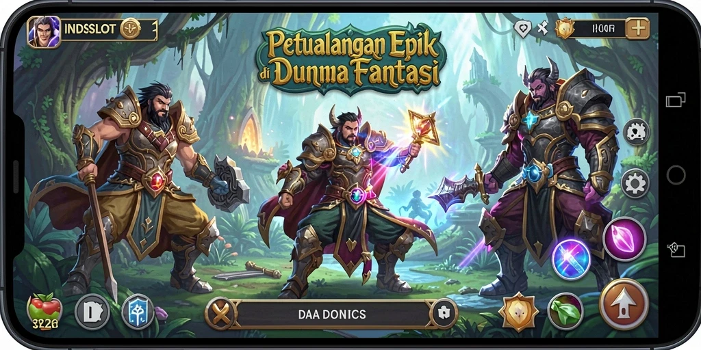 Tangkapan layar INDSLOT menampilkan pertarungan seru dalam dunia magis.