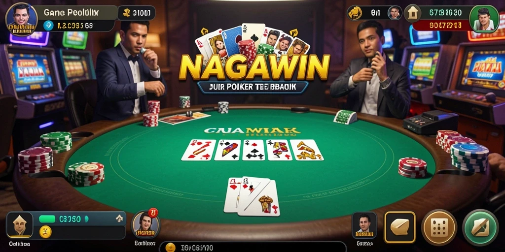 Screenshot NAGAWIN menampilkan gameplay seru dalam permainan Poker.