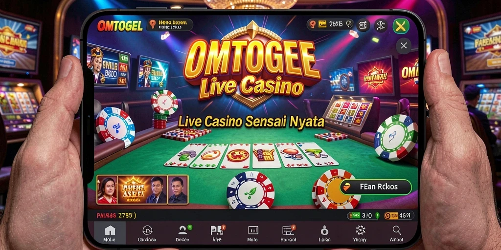 Screenshot OMTOGEL menampilkan dealer langsung dalam permainan Live Casino.