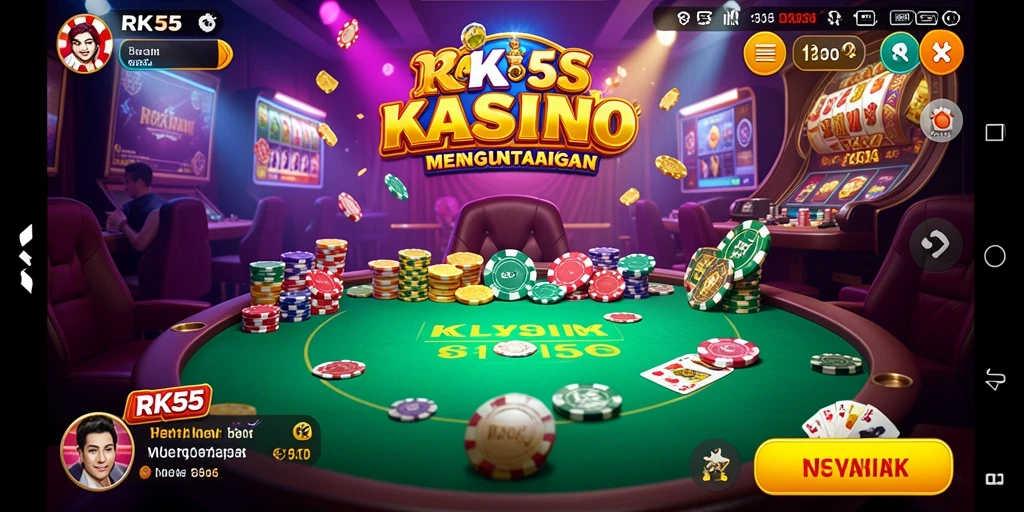 Gameplay menegangkan di RK55 dengan banyak pilihan permainan Kasino.