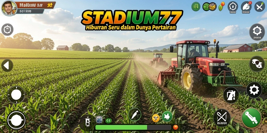 Tampilan menarik dari gameplay STADIUM77 dengan aktivitas bertani.