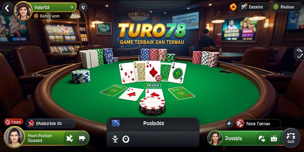 Screenshot TURBO78 dengan tampilan gameplay poker yang menarik.
