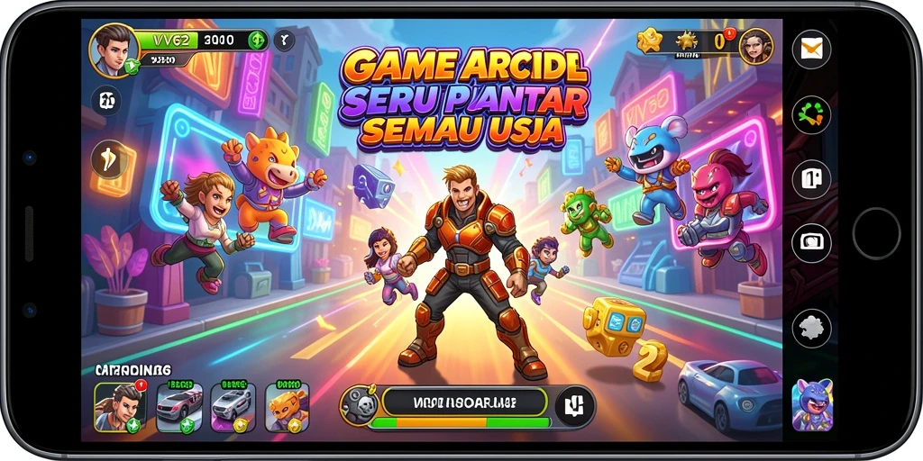 Tangkapan layar VV62 memperlihatkan aksi gameplay Arcade yang seru.